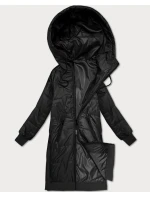 Černá jednoduchá plus size bunda s ozdobným prošíváním S'West (B8395-1)