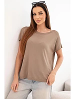 Dámská viskózová oversize halenka s krátkým rukávem a kulatým výstřihem fango