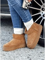 Dámské sněhule na platformě camel BRINETTO FashionStreet ZY0549