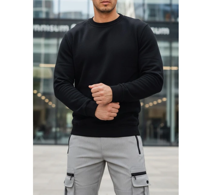Pánská základní černá mikina FashionStreet BX5882