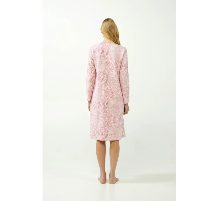 Vamp - Růžová noční košile s leopardím potiskem 21394 - Vamp