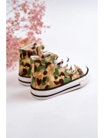 Dětské vysoké tenisky s zipem Béžová a zelená Filemon Dětské vysoké tenisky s zipem Béžová a zelená Filemon