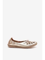 Ploché baleríny z přírodní kůže Zazoo 10179 zlaté