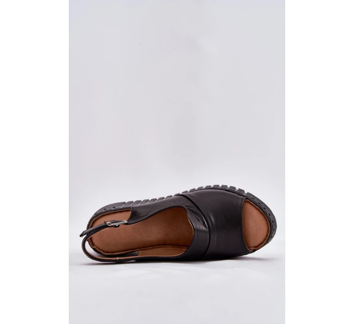 Dámské Sandály Z Přírodní Kůže Na Klínu Artiker Černé 54C0791