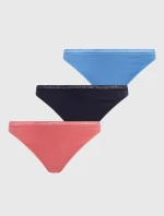 Dámská tanga 3Pack UW0UW04890 0V6 růžovo/modro/černé - Tommy Hilfiger
