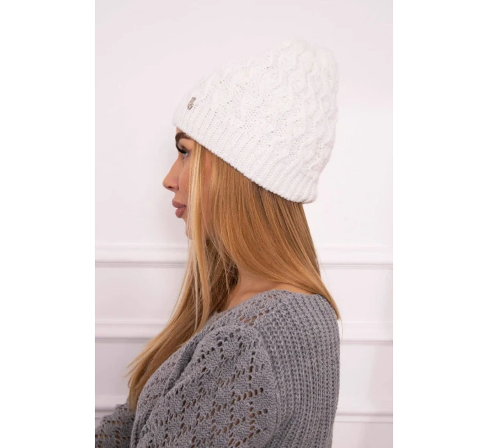 Fleecová čepice Roma model 18750243 bílá - K-Fashion Fleecová čepice Roma model 18750243 bílá - K-Fashion