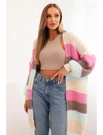 Dámský cardigan s vlnou v  béžový model 21264650 - K-Fashion