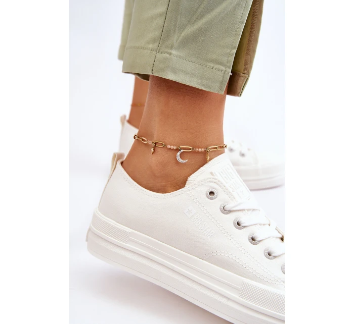 Nízké šněrovací tenisky Big Star LL274968 Bílé Nízké šněrovací tenisky Big Star LL274968 Bílé