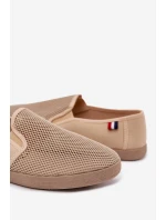 Pánské Děrované Tenisky Béžové Koboru Pánské Děrované Tenisky Béžové Koboru