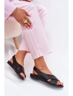 Dámské kožené sandály černé model 21701814 - Zazoo