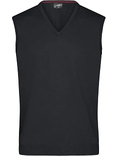 Daiber JN 657 Pánská svetrová vesta s výstřihem do V 02.0657 black