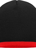 Daiber MB 7584 Pletená čepice s kontrastním lemem 03.7584 black/red