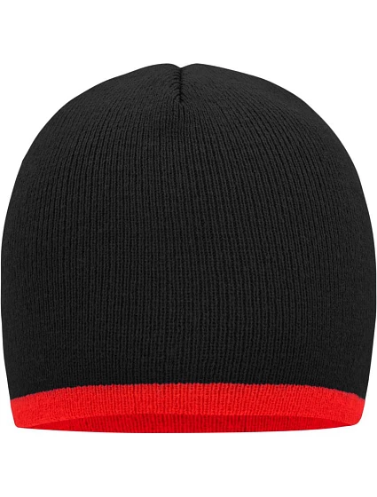 Daiber MB 7584 Pletená čepice s kontrastním lemem 03.7584 black/red Daiber MB 7584 Pletená čepice s kontrastním lemem 03.7584 black/red