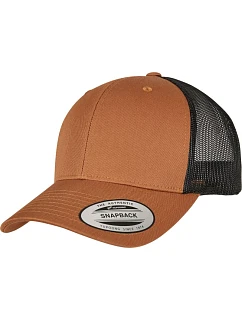 Flexfit 6606/6606T 6 panelová vintage kšiltovka "Trucker" 55.6606 caramel/black