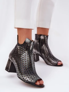 Kožené Krajky Botky Maciejka 05420-01 Černé