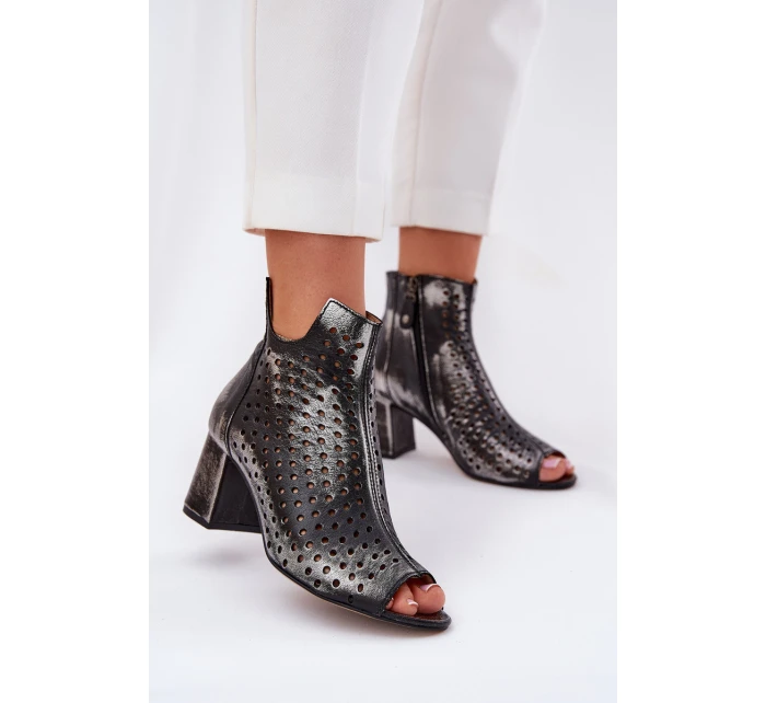 Kožené Krajky Botky Maciejka 05420-01 Černé Kožené Krajky Botky Maciejka 05420-01 Černé