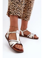 Dámské ploché sandály z ekokože Sergio Leone SK071H Bílé