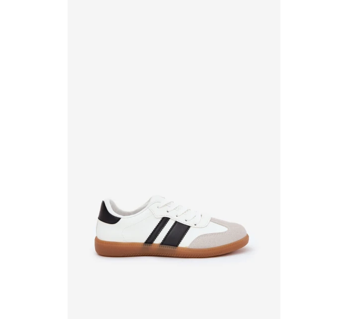 Nízké dámské sneakersy z eko kůže bílé Nonalorin