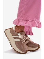 z semiše na masivní platformě  Béžové model 22031733 - D&A