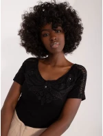 Bluzka PM BZ model 19529646 czarny - FPrice Bluzka PM BZ model 19529646 czarny - FPrice