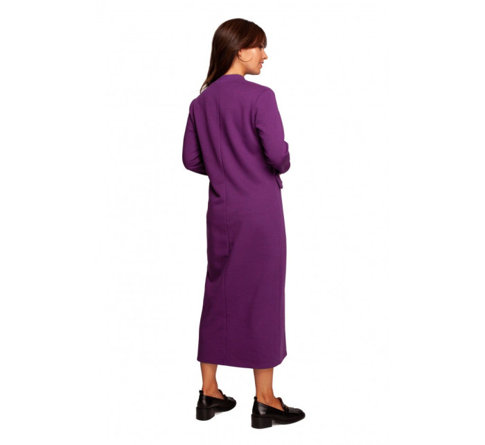 model 18004373 Maxi šaty s ozdobnými klopami vpředu fialové - BeWear