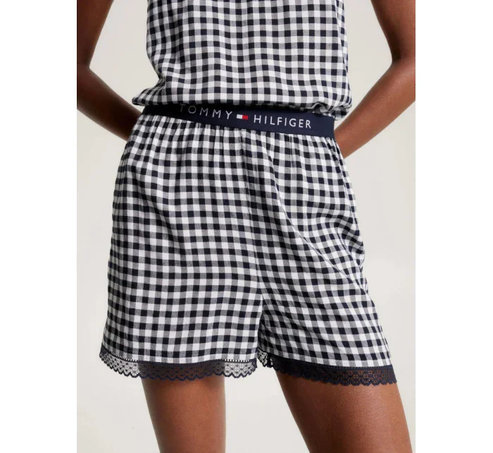 Dámské pyžamové šortky WOVEN SHORT PRINT UW0UW04944 02G tm. modro-bílé - Tommy Hilfiger Dámské pyžamové šortky WOVEN SHORT PRINT UW0UW04944 02G tm. modro-bílé - Tommy Hilfiger