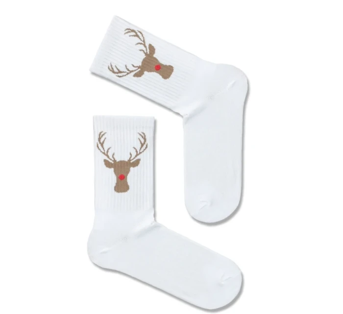 PÁNSKÉ VÁNOČNÍ PONOŽKY SOBÍ PRUHOVANÉ 1290.009