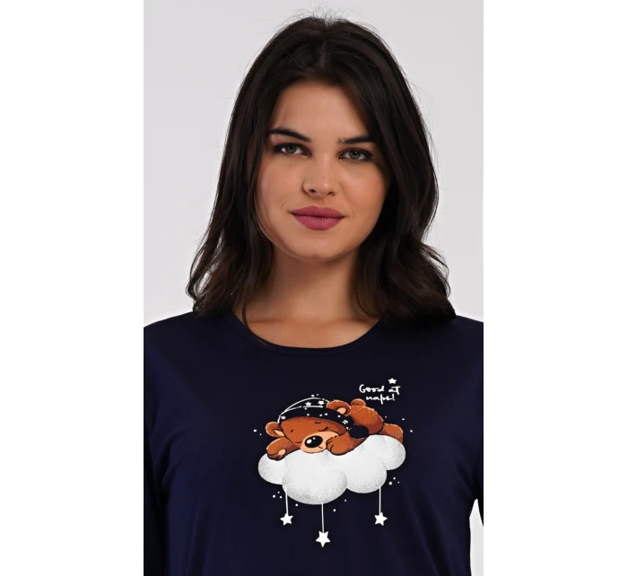 Dámské pyžamo dlouhé Méďa na obláčku Dámské pyžamo dlouhé Méďa na obláčku