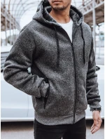 Pánská rozepínací zateplená mikina tmavě šedá Dstreet BX5598