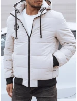 Pánská prošívaná zimní bunda s kapucí bílá FashionStreet TX4843