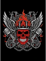 Pánské tričko s potiskem ohnivé lebky NX058R Pánské tričko s potiskem ohnivé lebky NX058R