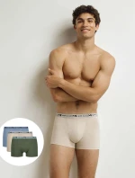 Pánské boxerky z bio bavlny 3ks DIM COTTON STRETCH BIO BOXER 3x - DIM - zelená