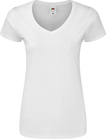 Fruit of the Loom Lady-Fit Iconic 150 V-Neck T Dámské tričko s výstřihem do V 16.1444 white Fruit of the Loom Lady-Fit Iconic 150 V-Neck T Dámské tričko s výstřihem do V 16.1444 white