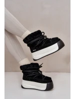 Dámské Kožené Sněhule Na Silné Podešvi S Kožešinou Big Star OO274A206 Černé