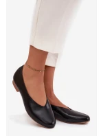Dámské baleríny z eko kůže na ploché podrážce Černé model 21710667 - Boto