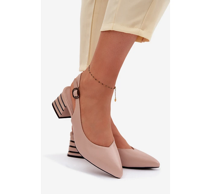 Dámské sandály na podpatku Vinceza Béžové