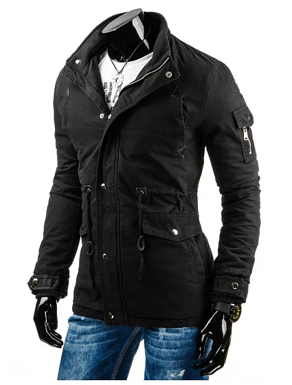 Pánská prošívaná zimní bunda s kapucí černá Černá / XXL model 15042687 - FashionStreet Pánská prošívaná zimní bunda s kapucí černá Černá / XXL model 15042687 - FashionStreet