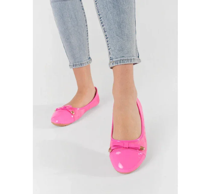 Praktické dámské růžové  baleríny bez podpatku