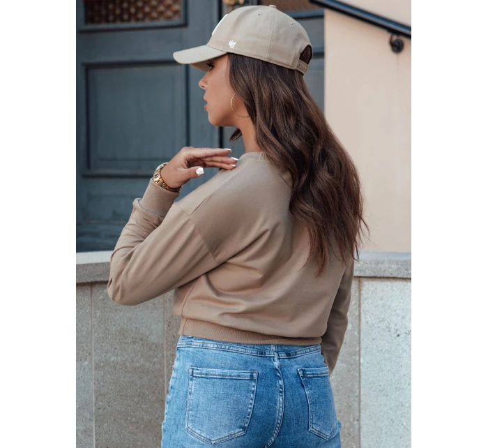 CASUALVIBE dámská klasická mikina světle hnědá FashionStreet BY1302