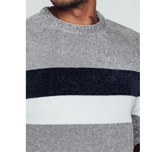 Pánský pruhovaný šedý svetr Dstreet model 21982440 - FashionStreet