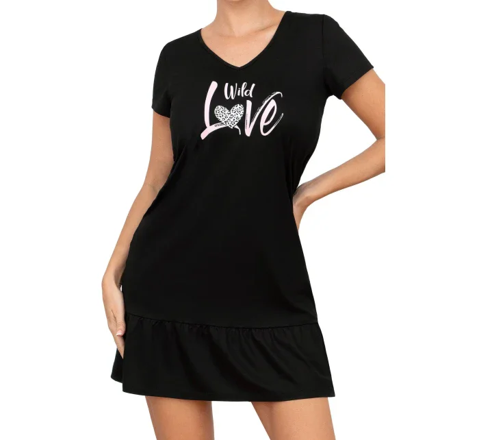 Dámská noční košilka model 20557794 black - Donna Dámská noční košilka model 20557794 black - Donna