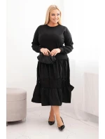 Dámské šaty Plus Size s rozšířeným spodkem černá