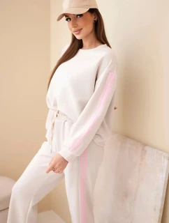 Dámský viskózový komplet v  s lampasy béžový model 22011678 - K-Fashion