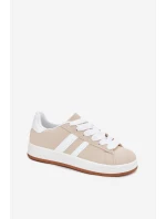 Dámské Sportovní Boty Sneakersy Z Eko Kůže Béžové model 21701259 - Boto