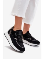 Dámské Zamszové Sneakersy Big Star OO274A312 HI-POLY SYSTEM Černé Panther Dámské Zamszové Sneakersy Big Star OO274A312 HI-POLY SYSTEM Černé Panther