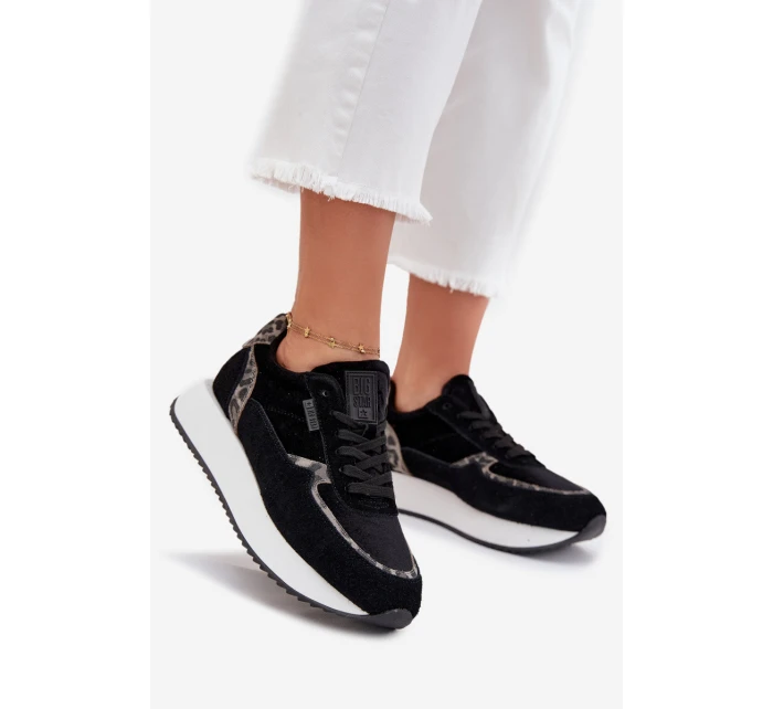 Dámské Zamszové Sneakersy Big Star OO274A312 HI-POLY SYSTEM Černé Panther Dámské Zamszové Sneakersy Big Star OO274A312 HI-POLY SYSTEM Černé Panther