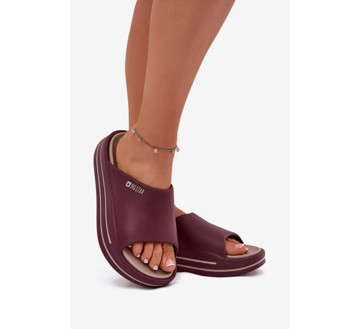 Dámské Pantofle Na Platformě Big Star SS274425 Bordó Dámské Pantofle Na Platformě Big Star SS274425 Bordó