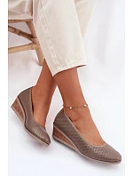 Dámské polobotky na platformě Vinceza 58629 tmavě béžové