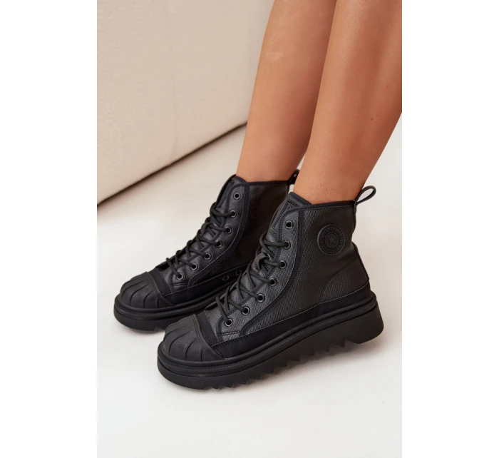 Dámské vysoké zateplené tenisky Big Star – černé Dámské vysoké zateplené tenisky Big Star – černé