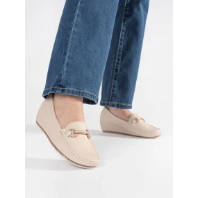 Trendy dámské  mokasíny hnědé na klínku